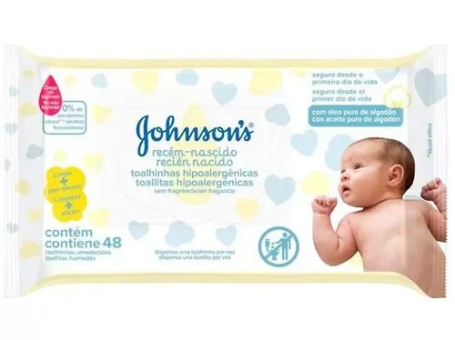 Lenços Umedecidos Johnson's Baby Recém Nascido - 48 Uni