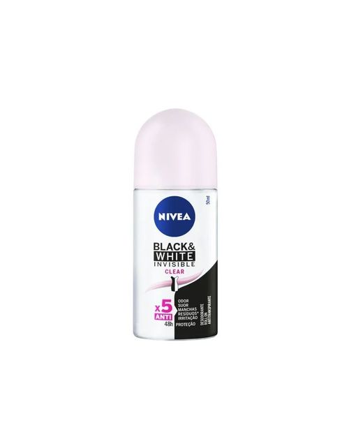Desodorante Nivea Roll-On Feminino Black & White Invisible - 50ml