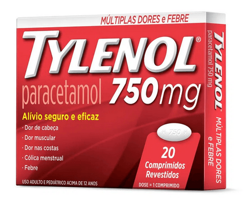 Tylenol 750mg com 20 Comprimidos - JJ