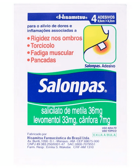 Salonpas Adesivo Tamanho Pequeno com 4 Unidades - Hisamitsu