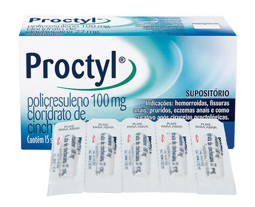Proctyl 100mg + 27mg Takeda 15 Supositórios