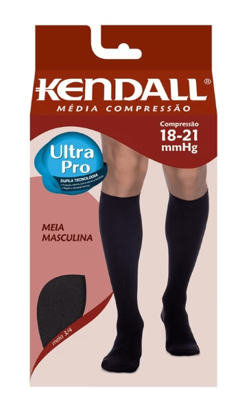 Meia Kendall 3/4 Masculina Média Compressão - Tamanho G