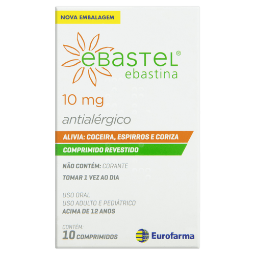 Ebastel 10mg com 10 Comprimidos - Eurofarma