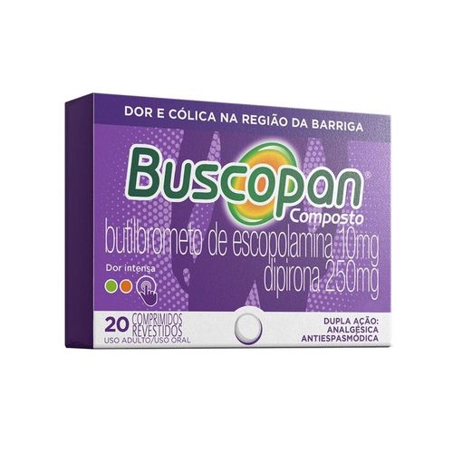 Buscopan Composto 10mg + 250mg com 20 Comprimidos - Hypera