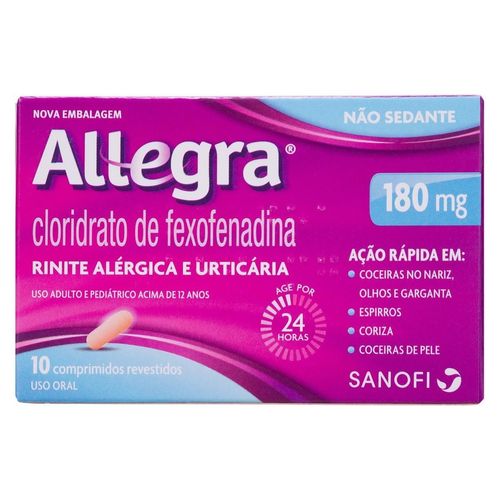 Allegra 180mg com 10 Comprimidos - Sanofi