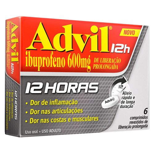 Advil 12h 600mg com 6 Comprimidos - GSK