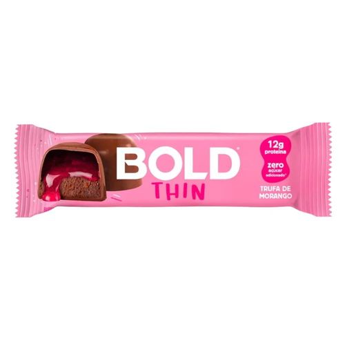 Barra de Proteína Bold Thin - Trufa de Morango 40g