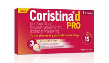 Coristina D Pro 400mg + 4mg + 4mg com 8 Comprimidos - Hypera