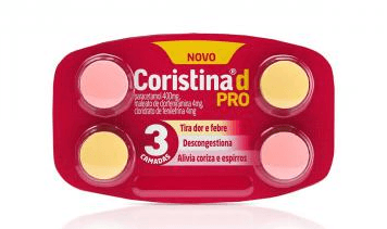 Coristina D Pro 400mg + 4mg + 4mg com 4 Comprimidos - Hypera