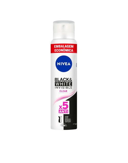 Desodorante Nivea Aerosol Feminino Black & White Clear - 200ml