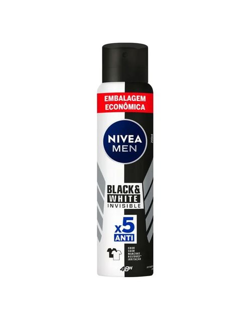 Desodorante Nivea Aerosol Masculino Black & White Invisible - 200ml