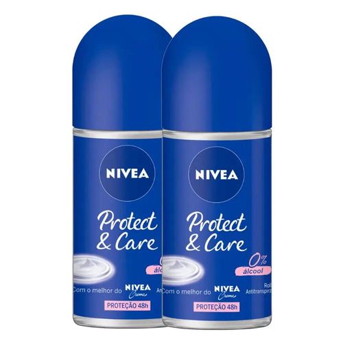 Desodorante Nivea Roll-On Feminino Protect & Care - 2 uni