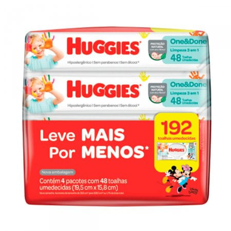 Lenço Umedecido Huggies One & Done - Leve Mais Pague Menos