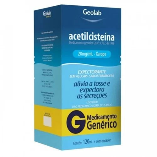 Acetilcisteína Xarope Infantil 120ml - Geolab Genérico