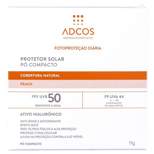 Pó Compacto Protetor Solar Adcos Peach FPS50 - 11g