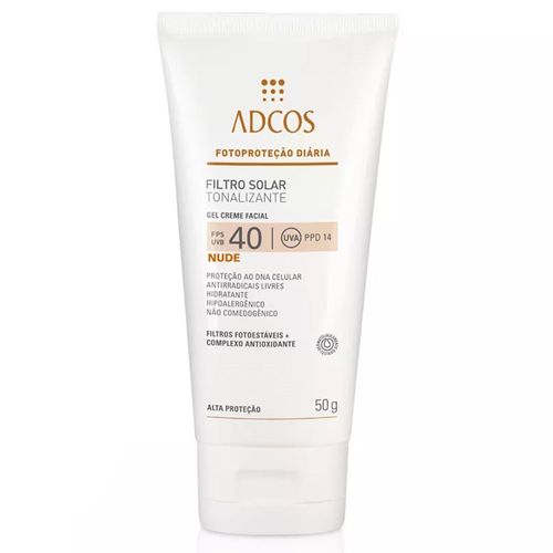 Protetor Solar Adcos Gel Creme Tonalizante Cor Nude FPS40 - 50g
