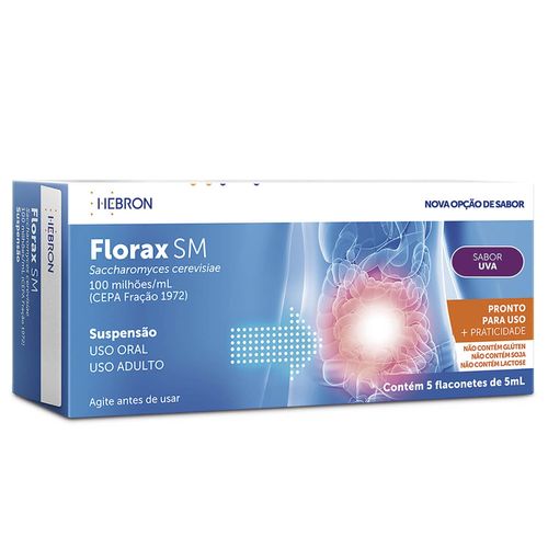 Florax Adulto Sabor Framboesa Hebron 5 Flaconetes