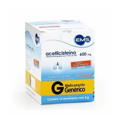 Acetilcisteína 600mg 16 Envelopes - EMS Genérico