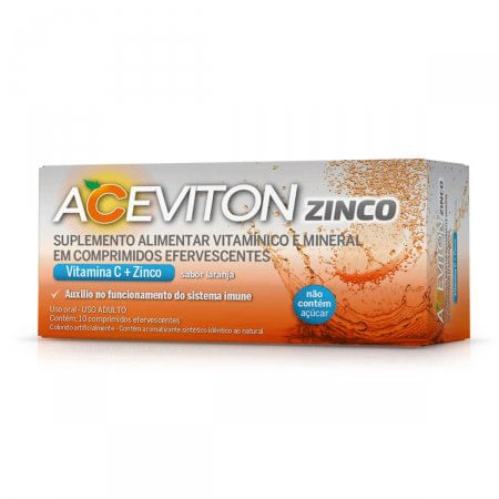 Aceviton Zinco Sabor Laranja com 10 Comprimidos Efervescentes - Cimed