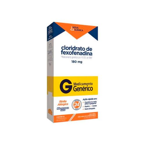 Cloridrato de Fexofenadina 180mg 10 comprimidos - Nova Química Genérico