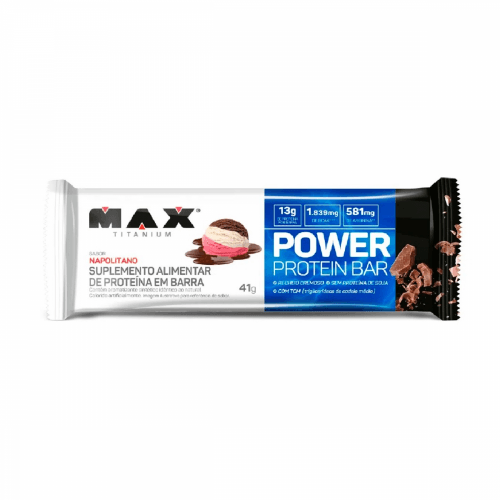Barra de Proteína Max Titanium Power Protein Sabor Napolitano - 41g