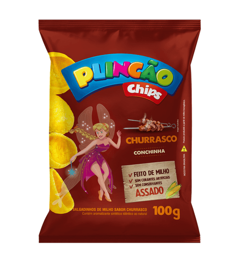 Salgadinho Plincão Chips Churrasco - 100g