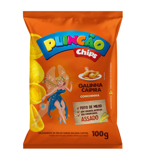 Salgadinho Plincão Chips Galinha Caipira - 100g