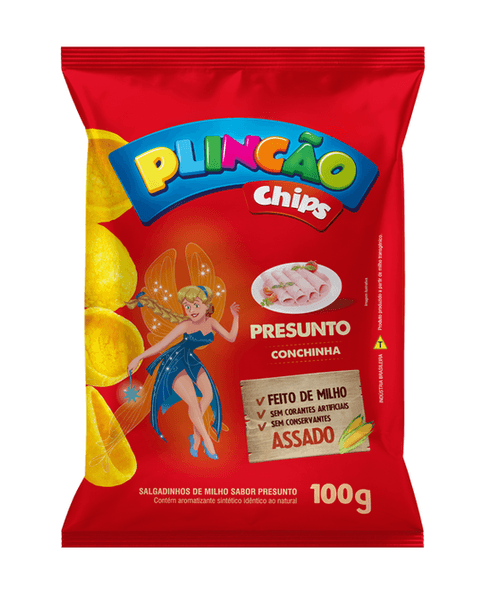 Salgadinho Plincão Chips Presunto - 100g
