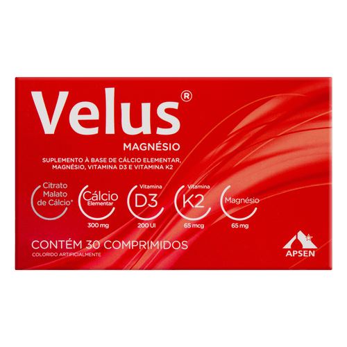 Velus Magnésio Suplemento Vitamínico Apsen 30 Comprimidos