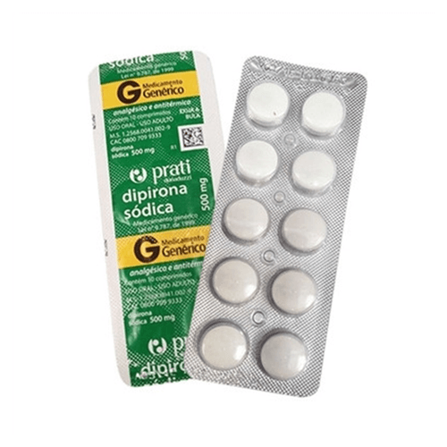 Dipirona Sódica 500mg com 10 Comprimidos - Prati Donaduzzi Genérico