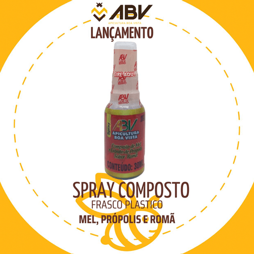 Spray Composto Frasco Plástico - Mel, Própolis e Romã - 30ml