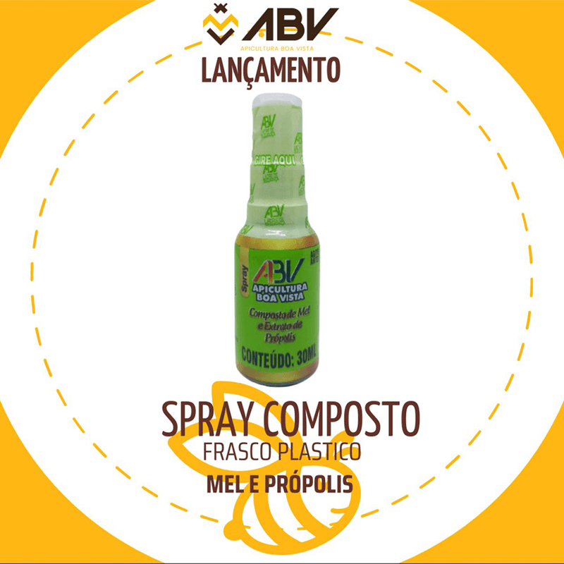 Spray Composto Frasco de Plástico - Mel e Própolis - 30ml