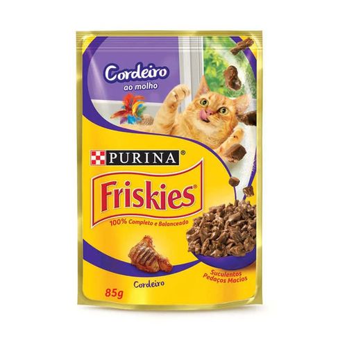 Ração Úmida Friskies Sachê para Gato Adultos Sabor Cordeiro ao Molho - 85g