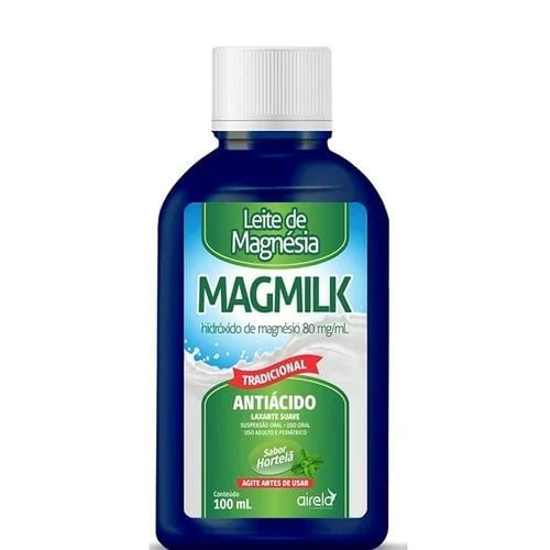 Leite de Magnésia Magmilk Hortelã com 100ml - Airela