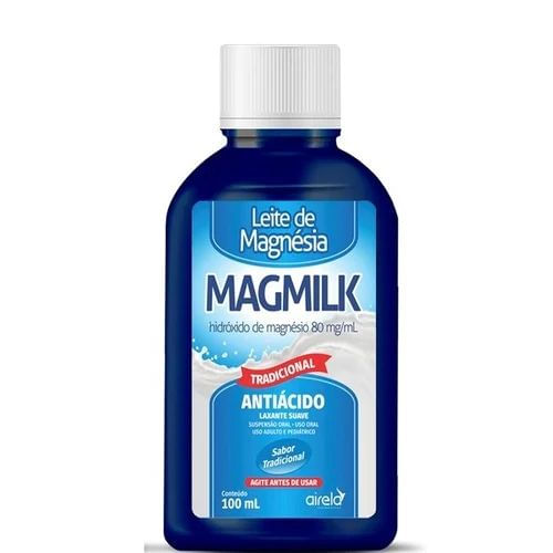 Leite de Magnésia Magmilk Tradicional com 100ml - Airela