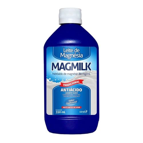 Leite de Magnésia Magmilk Tradicional com 350ml - Airela