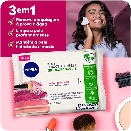 Lenço de Limpeza Ação Hidratante com 25 Unidades