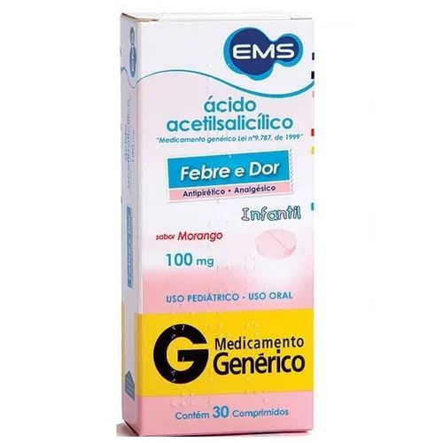 Ácido Acetilsalicílico 100mg 30 Comprimidos - EMS Genérico