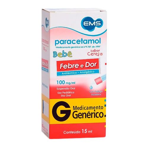 Paracetamol Bebê Gotas 15ml - Ems Genérico
