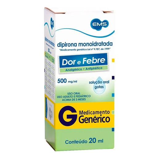 Dipirona Monoidratada Gotas 20ml - EMS Genérico