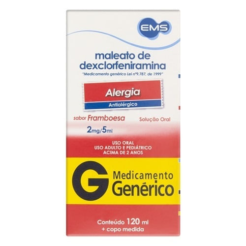 Maleato de Dexclorfeniramina 120ml - Ems Genérico
