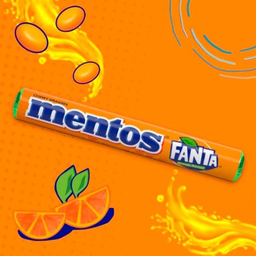 Bala Mentos Mastigáveis Fanta Laranja - 38g