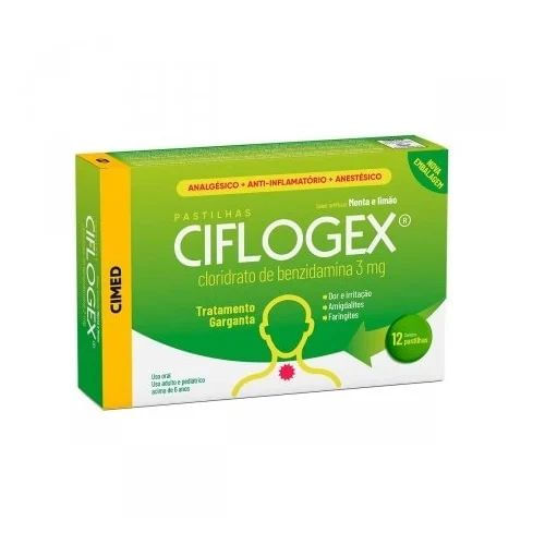 Ciflogex Pastilha Sabor Menta-Limão com 12 Unidades - Cimed