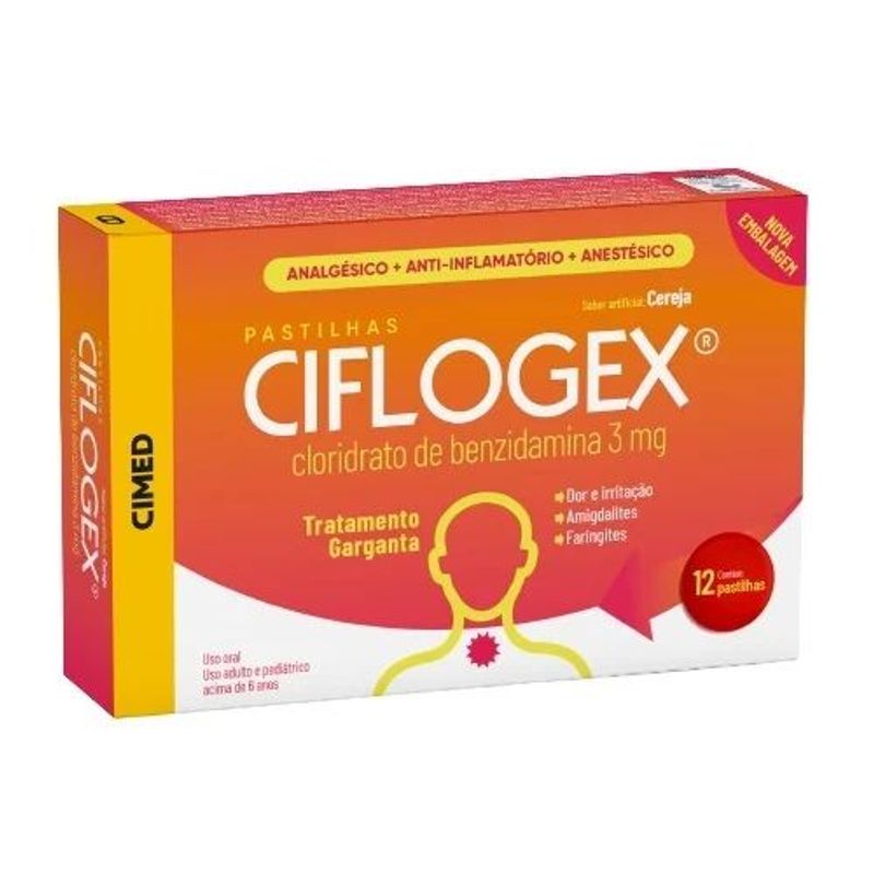 Ciflogex Pastilha Sabor Cereja - 12 Uni
