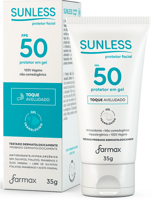 Protetor Solar Facial Sunless Gel Translúcido FPS50 - 35g