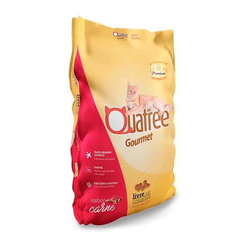 Ração de gato Quatree Gourmet - Sabor Carne - 1Kg
