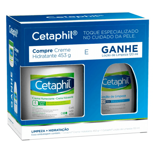 Kit Cetaphil Creme Hidratante  453g + Loçao de Limpeza 120ml