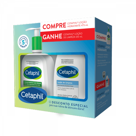 Kit Cetaphil Loção Hidratante 473ml + Loção de Limpeza 120ml