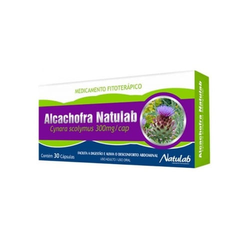 Alcachofra 300mg Natulab 30 Cápsulas