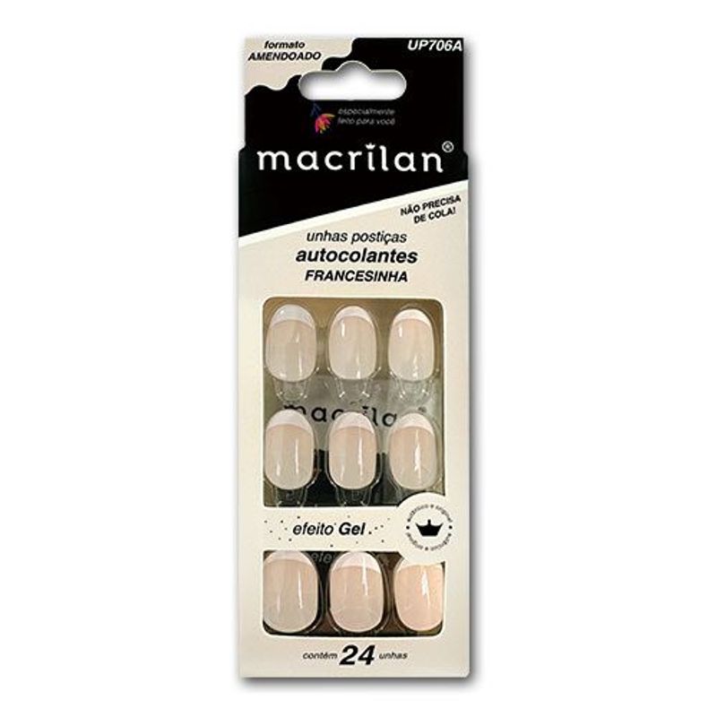 Unhas Postiças Amendoadas Francesinha UP706A